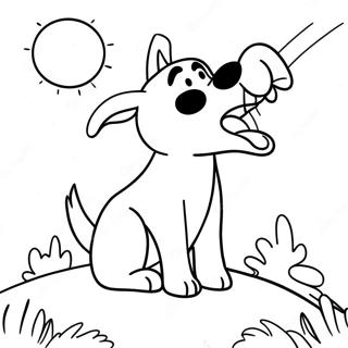 Fiercer Cartoon Hund Der Zum Mond Heult Ausmalbild 36425-30373