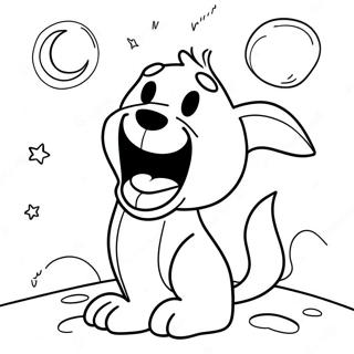 Fiercer Cartoon Hund Der Zum Mond Heult Ausmalbild 36425-30374