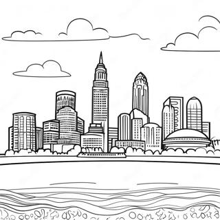 Cleveland Skyline Ausmalbild 36796-30652