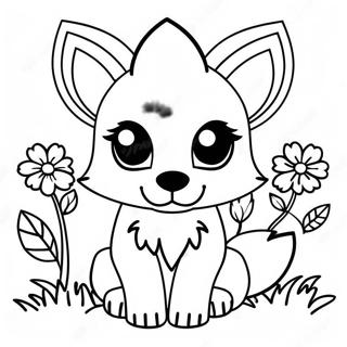 Niedlicher Minecraft Fuchs Mit Blumen Ausmalbild 36866-30705