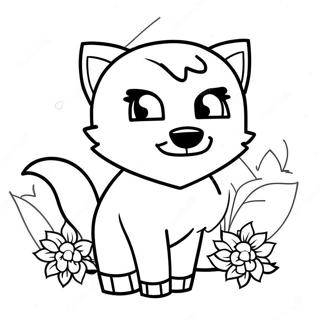 Niedlicher Minecraft Fuchs Mit Blumen Ausmalbild 36866-30706