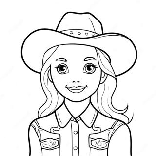 Susses Cowgirl Mit Hut Ausmalbild 3690-2997