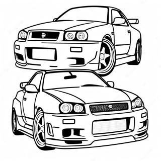 Nissan Skyline R34 Ausmalbild 36965-30782