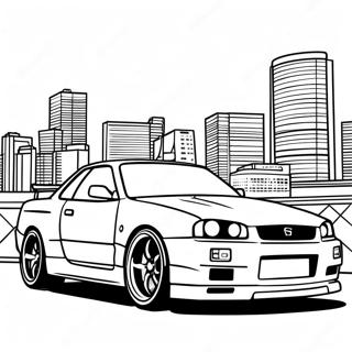 Nissan Skyline R34 Ausmalbild 36965-30783