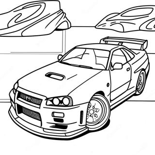 Nissan Skyline R34 Ausmalbild 36965-30784