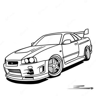 Nissan Skyline R34 Rennaktion Ausmalbild 36966-30790