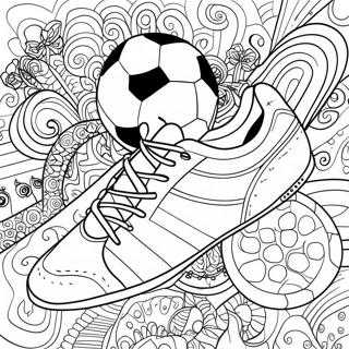 Bunter Fussballschuh Mit Mustern Ausmalbild 37116-30910