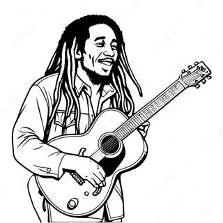 Bob Marley Spielt Gitarre Ausmalbild 37707-31377