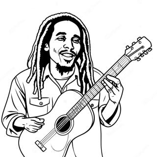 Bob Marley Spielt Gitarre Ausmalbild 37707-31378