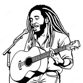 Bob Marley Spielt Gitarre Ausmalbild 37707-31379