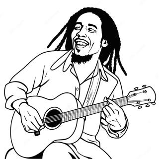 Bob Marley Spielt Gitarre Ausmalbild 37707-31380