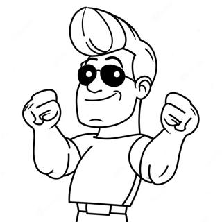 Johnny Bravo In Einer Lustigen Pose Ausmalbild 37727-31386