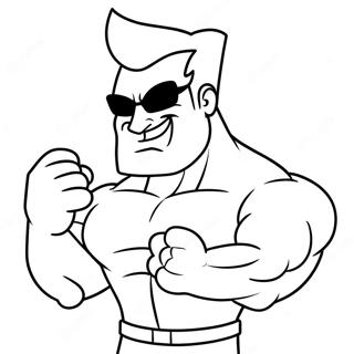 Johnny Bravo In Einer Lustigen Pose Ausmalbild 37727-31388