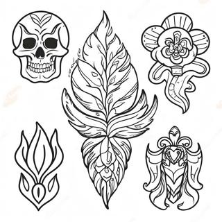 Vintage Amerikanische Traditionelle Tattoo Designs Ausmalbild 37977-31593