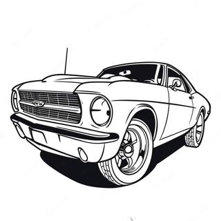 Klassisches Muscle Car In Aktion Ausmalbild 3801-3077