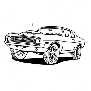 Klassisches Muscle Car In Aktion Ausmalbild 3801-3079