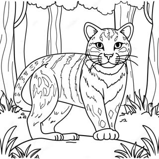 Majestatische Wildkatze Im Wald Ausmalbild 38227-31794