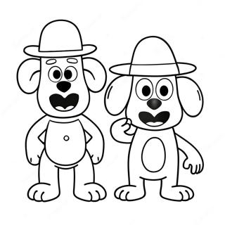 Wallace Und Gromit In Lustigen Huten Ausmalbild 38247-31806