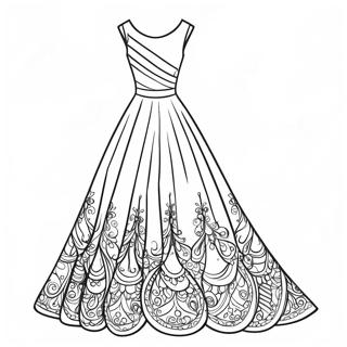 Elegantes Abendkleid Moden Ausmalbild 38417-31957