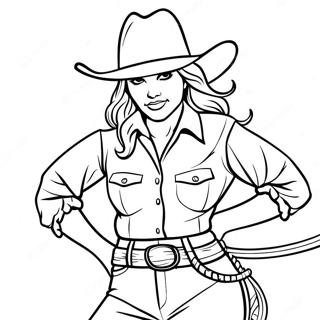 Realistische Cowgirl Ausmalbilder