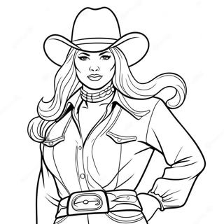 Vintage Cowgirl Mit Lasso Ausmalbild 38727-32187