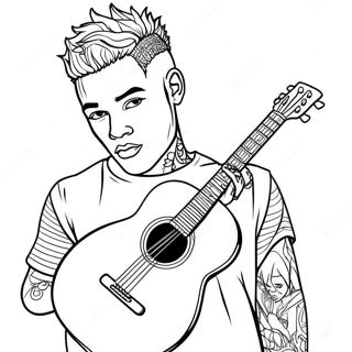 Xxxtentacion Mit Gitarre Ausmalbild 39098-32464