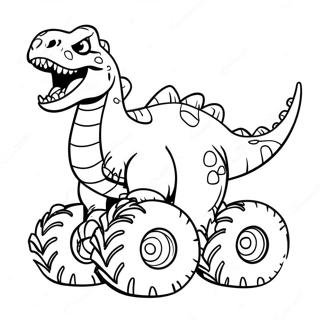 Furchtloser Dinosaurier Monstertruck Ausmalbild 39128-32497