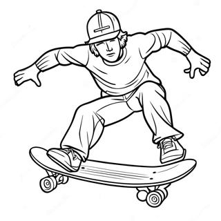 Ausmalbild Eines Thrasher Skateboarders Der Tricks Vorfuhrt 39298-32625