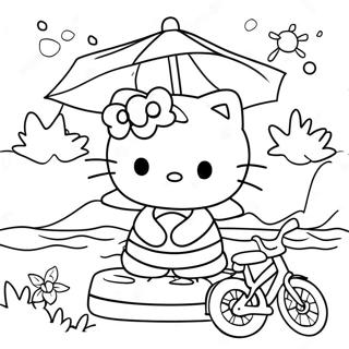 Hello Kitty Sommer Spass Ausmalbild 39447-32740