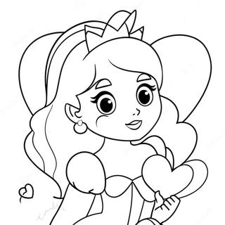 Prinzessin Peach Mit Herzen Ausmalbild 39618-32882