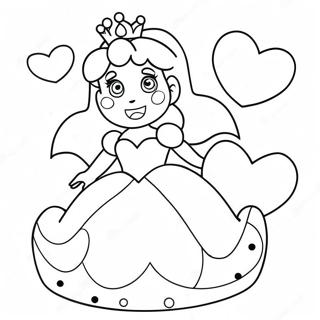 Prinzessin Peach Mit Herzen Ausmalbild 39618-32883