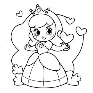 Prinzessin Peach Mit Herzen Ausmalbild 39618-32884