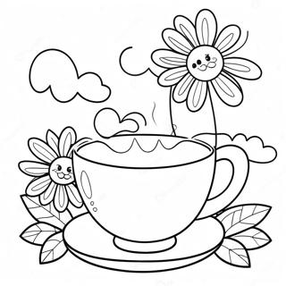 Niedliche Florale Tasse Ausmalbild 39728-32963