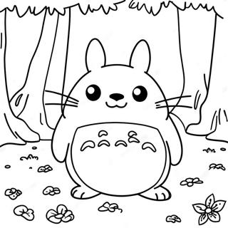 Niedlicher Totoro Im Wald Ausmalbild 3981-3221