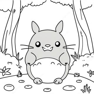 Niedlicher Totoro Im Wald Ausmalbild 3981-3222