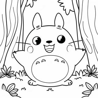 Niedlicher Totoro Im Wald Ausmalbild 3981-3223