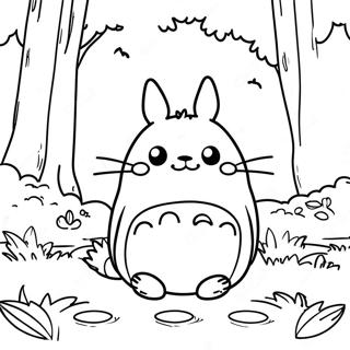 Niedlicher Totoro Im Wald Ausmalbild 3981-3224