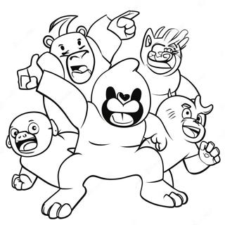 Lustiges Gang Beasts Kampf Ausmalbild 39988-33176