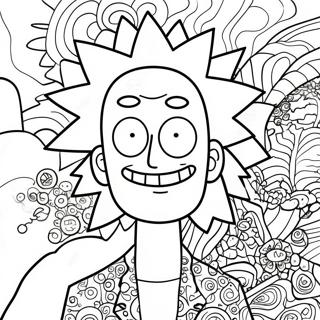 Rick Sanchez Mit Psychedelischen Mustern Ausmalbild 40138-33297