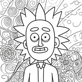 Rick Sanchez Mit Psychedelischen Mustern Ausmalbild 40138-33299