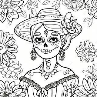 Buntes Tag Der Toten Catrina Ausmalbild 402-321