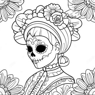 Buntes Tag Der Toten Catrina Ausmalbild 402-322