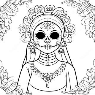 Buntes Tag Der Toten Catrina Ausmalbild 402-323