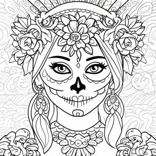 Buntes Tag Der Toten Catrina Ausmalbild 402-324