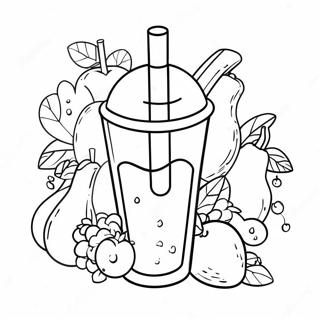 Bunter Obst Smoothie Ausmalbild 40338-33442