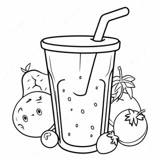 Bunter Obst Smoothie Ausmalbild 40338-33443