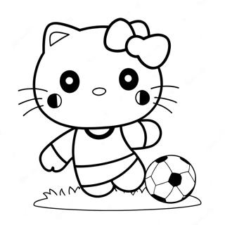 Hello Kitty Fussball Ausmalbild 40347-33451