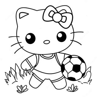 Hello Kitty Fussball Ausmalbild 40347-33452