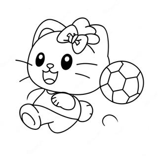 Hello Kitty Tritt Den Ball Ausmalbild 40348-33447