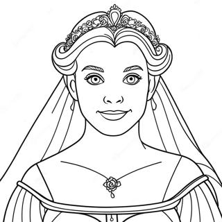 Charmante Prinzessin Braut Ausmalbild 40648-33677